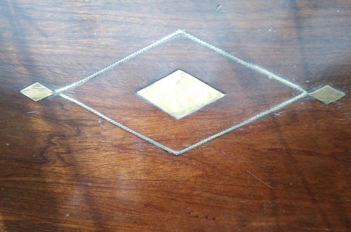 Antique campaign sewing, jewellery box, brass bound - Image 2