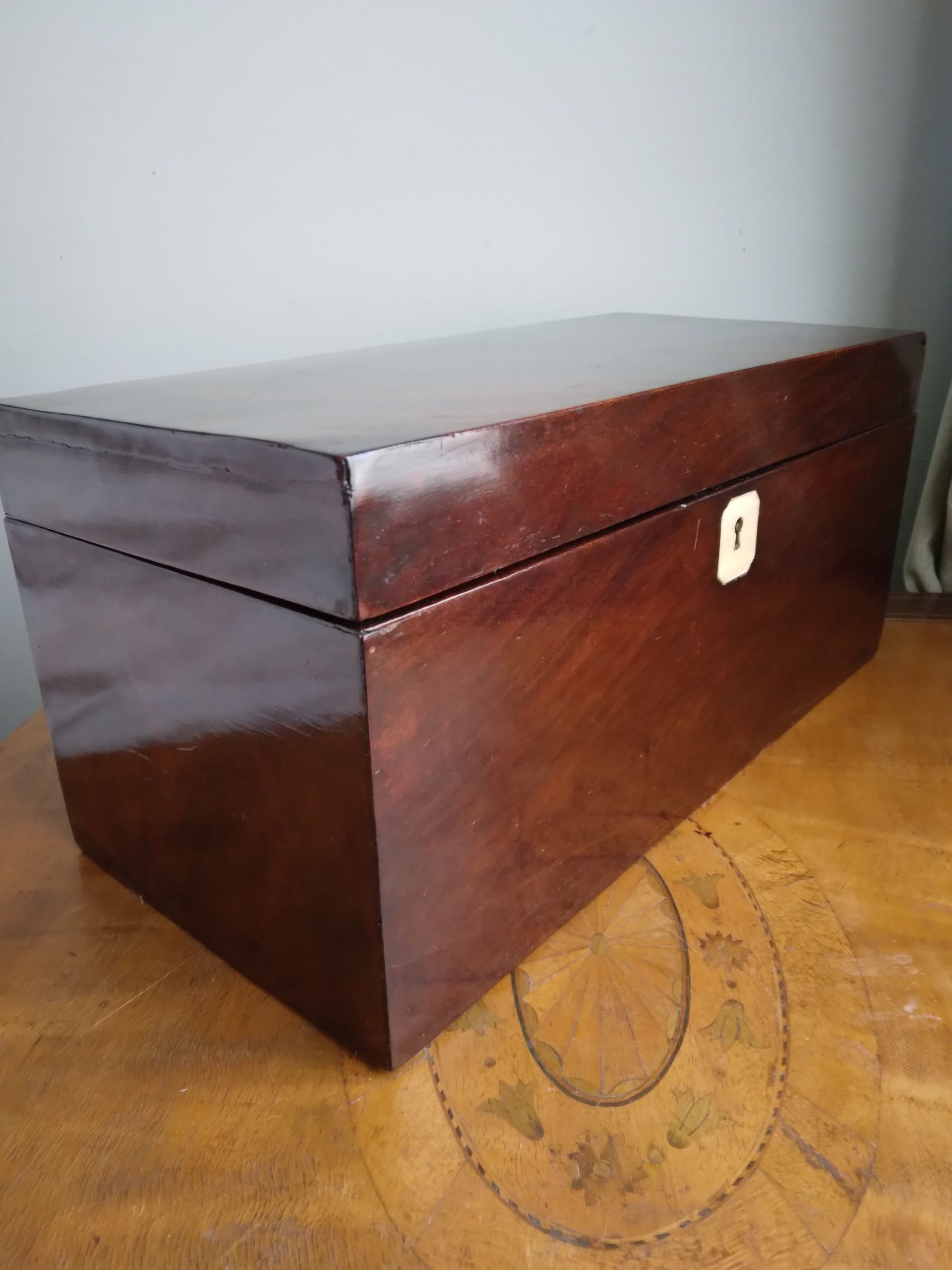 George III mahogany tea caddy - Image 4