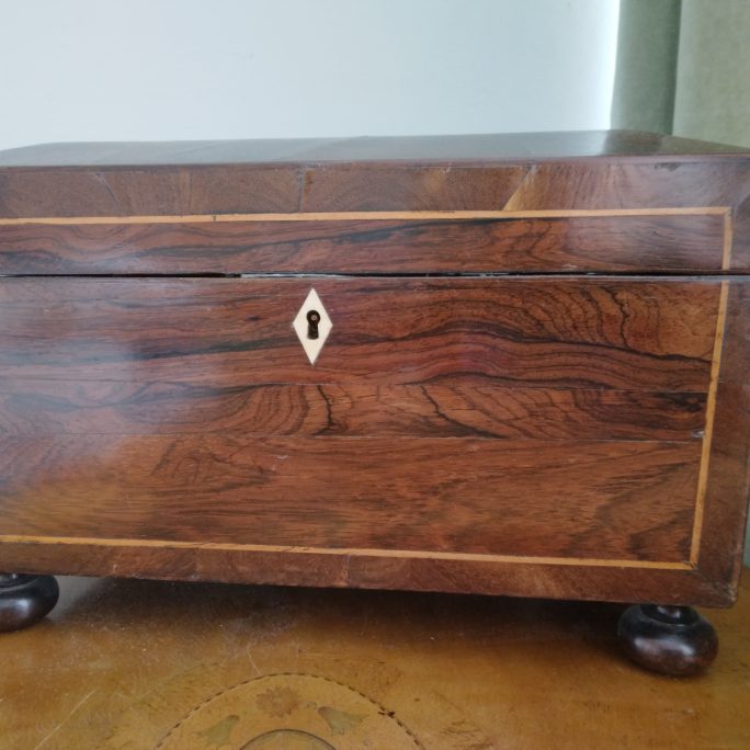 Regency William 1V rosewood tea caddy