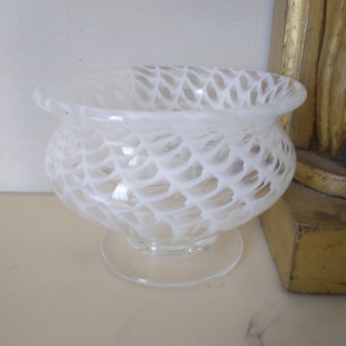 Vintage reticello glass bowl