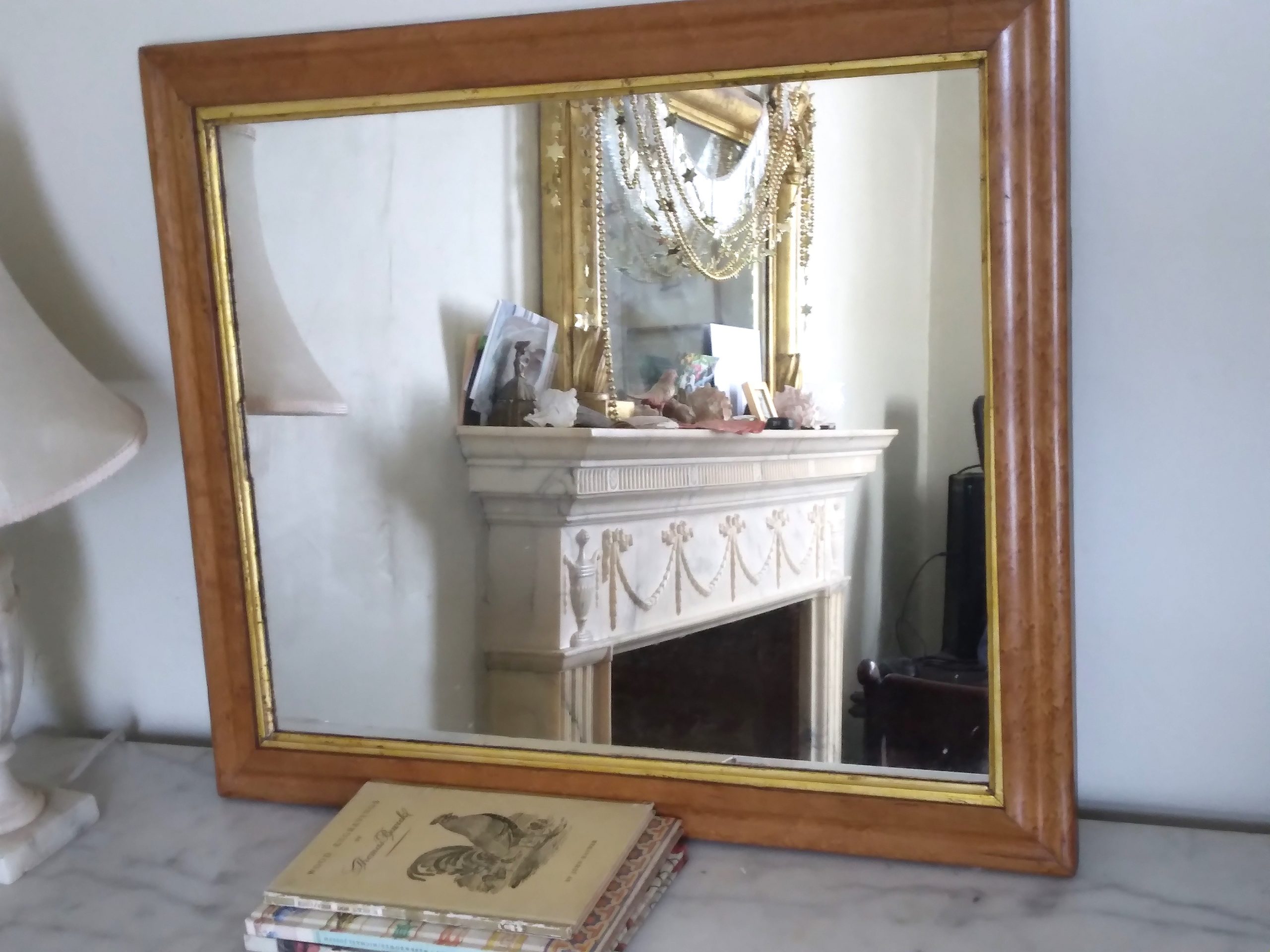 Victorian birds eye maple mirror frame