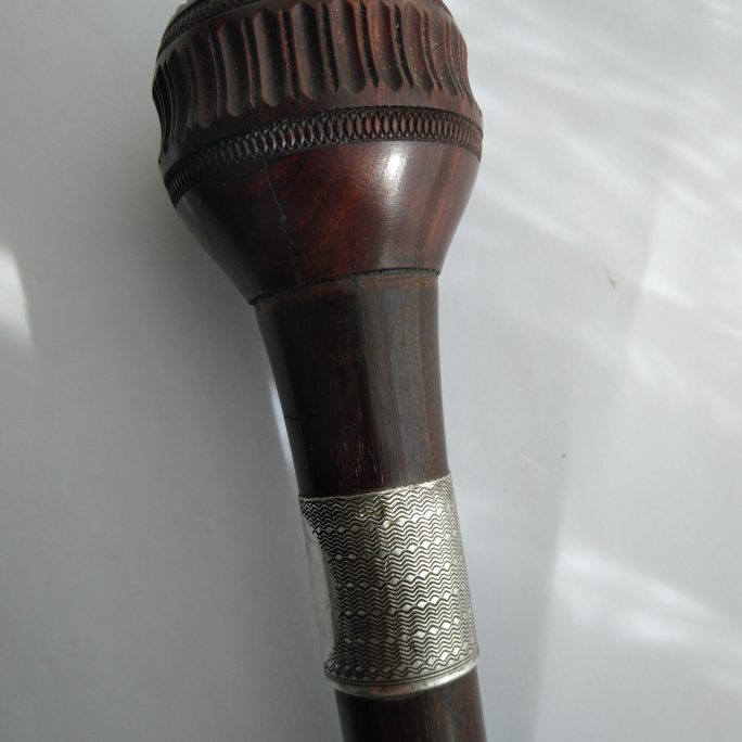 Engine turned walking cane