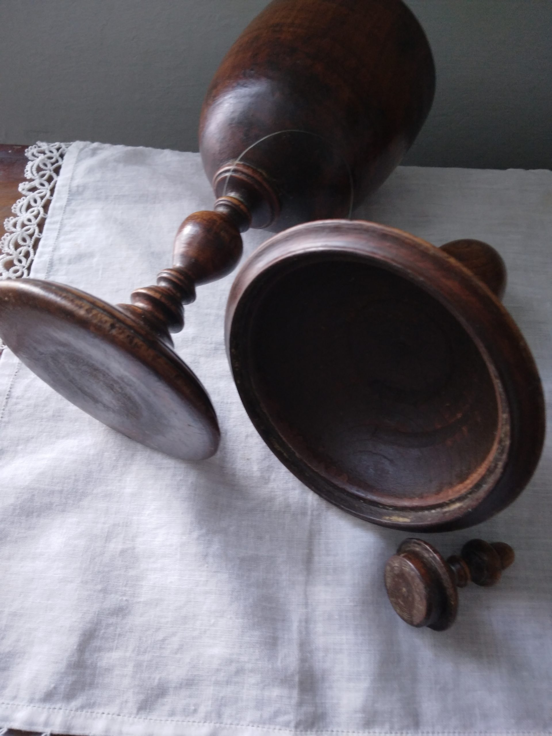 Fruitwood goblet and cover C17th style - Image 4