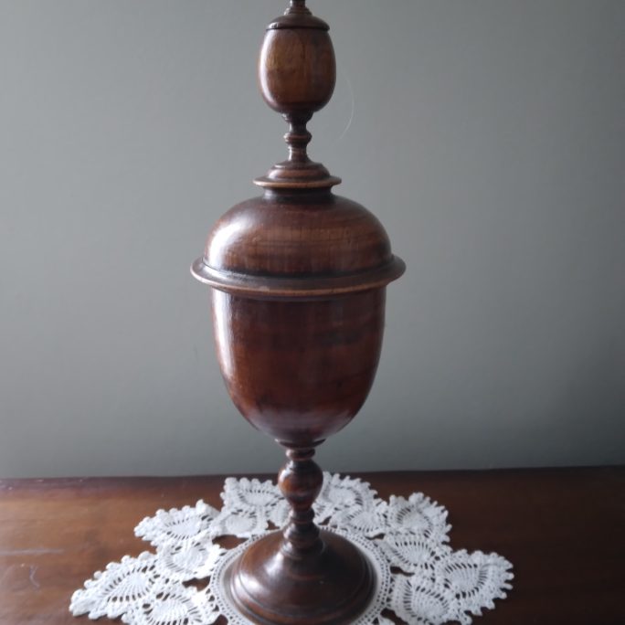 Fruitwood goblet and cover C17th style