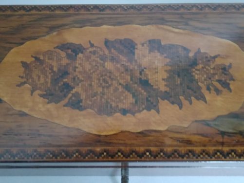 Tunbridge ware glove box, pillow top - Image 6