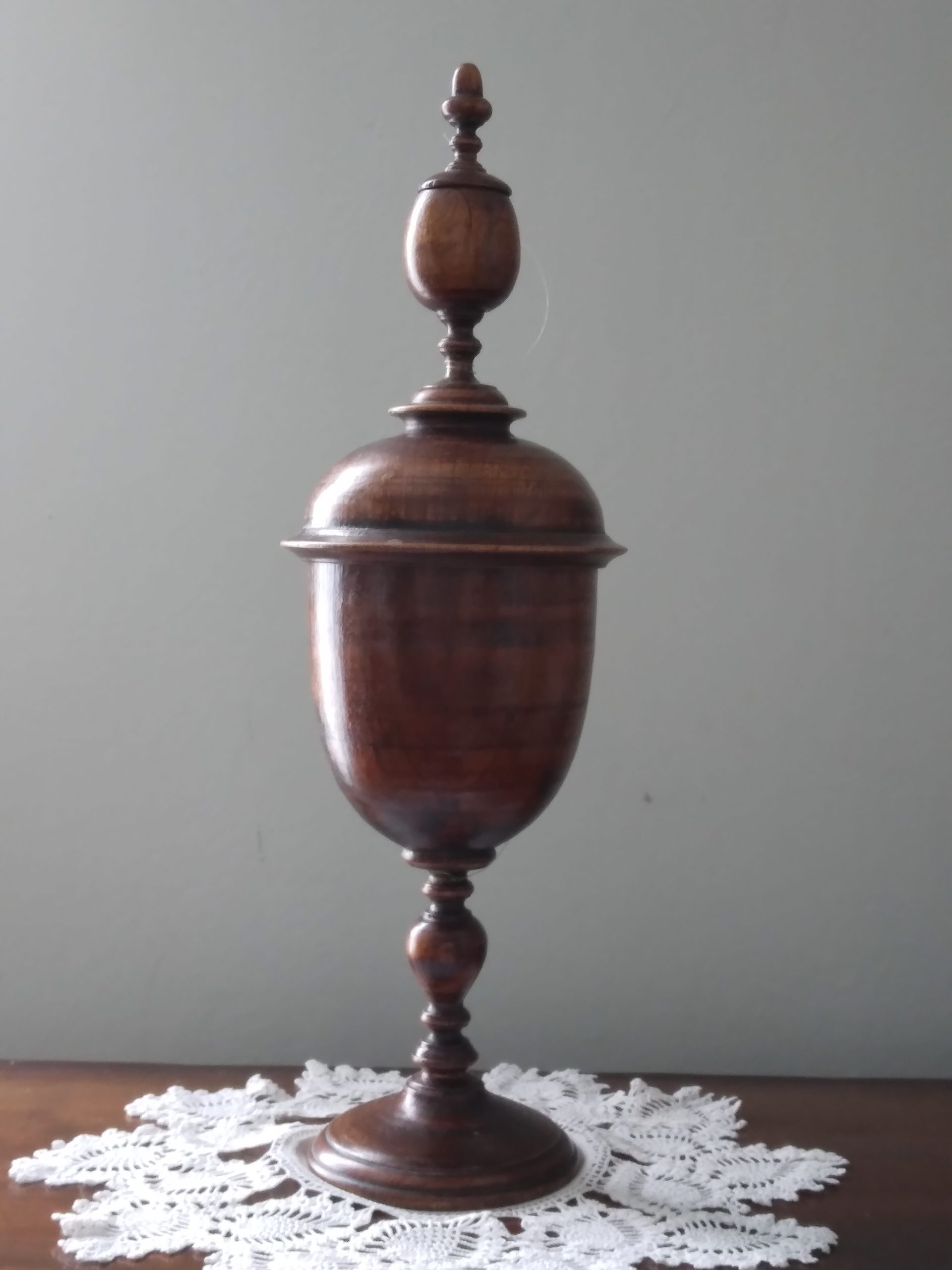turned goblet with cover