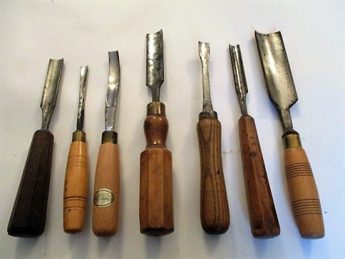 Vintage carving gouges - Rod Naylors Antique Restoration