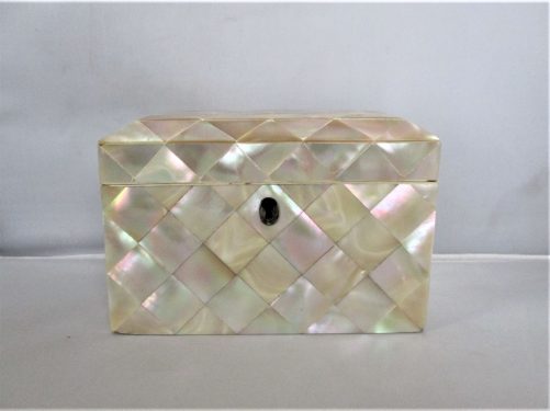 Regency mother of pearl tea caddy