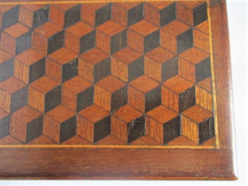 Edwardian oak box with parquetry - Image 2