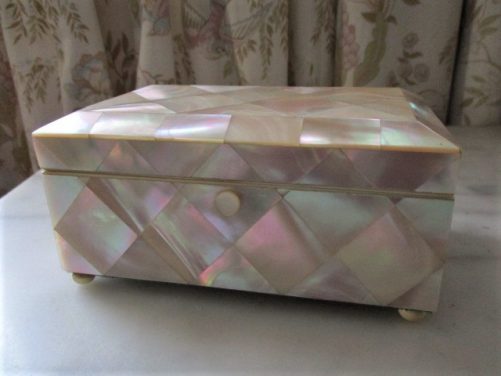 Small mother of pearl jewellery box,