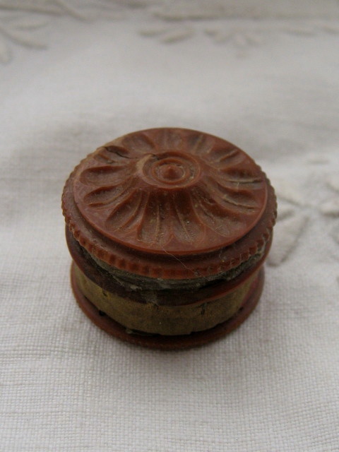 Antique coquilla nut waxer and emery combination