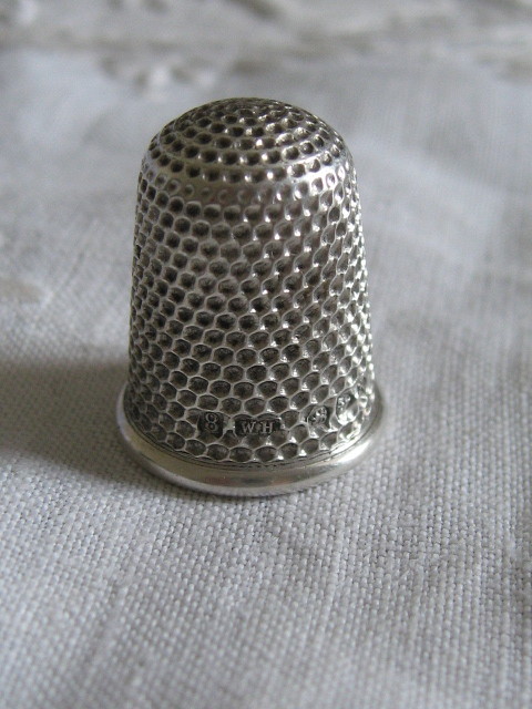 Antique silver thimble WH Chester