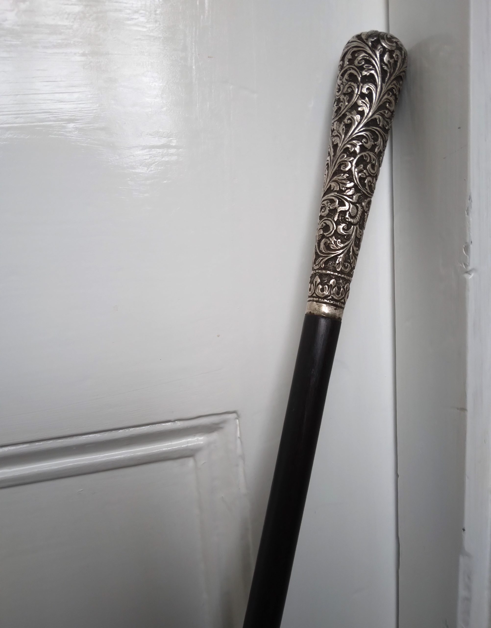 Walking cane with Indian silver handle. - Image 3