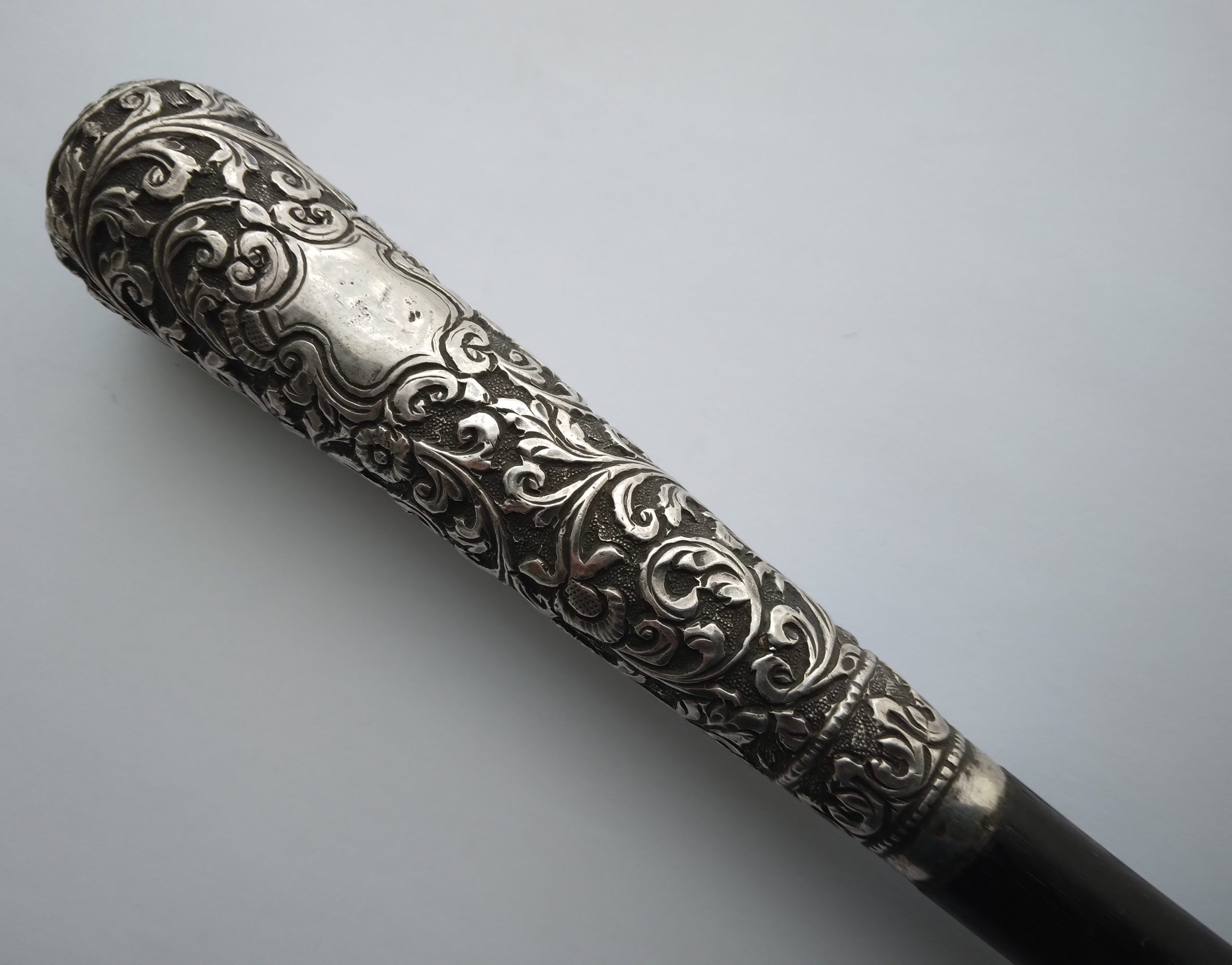 Walking cane with Indian silver handle. - Image 2
