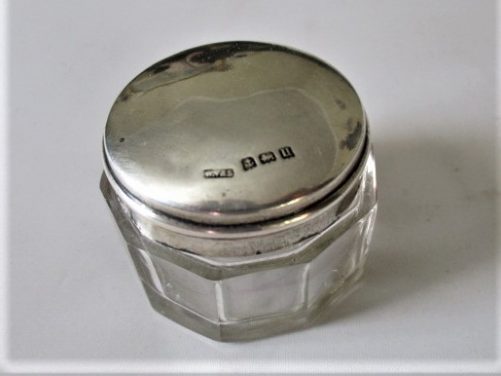 Vanity pot, silver top