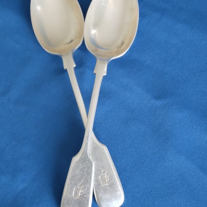 Silver teaspoons, Walker & Hall 1899